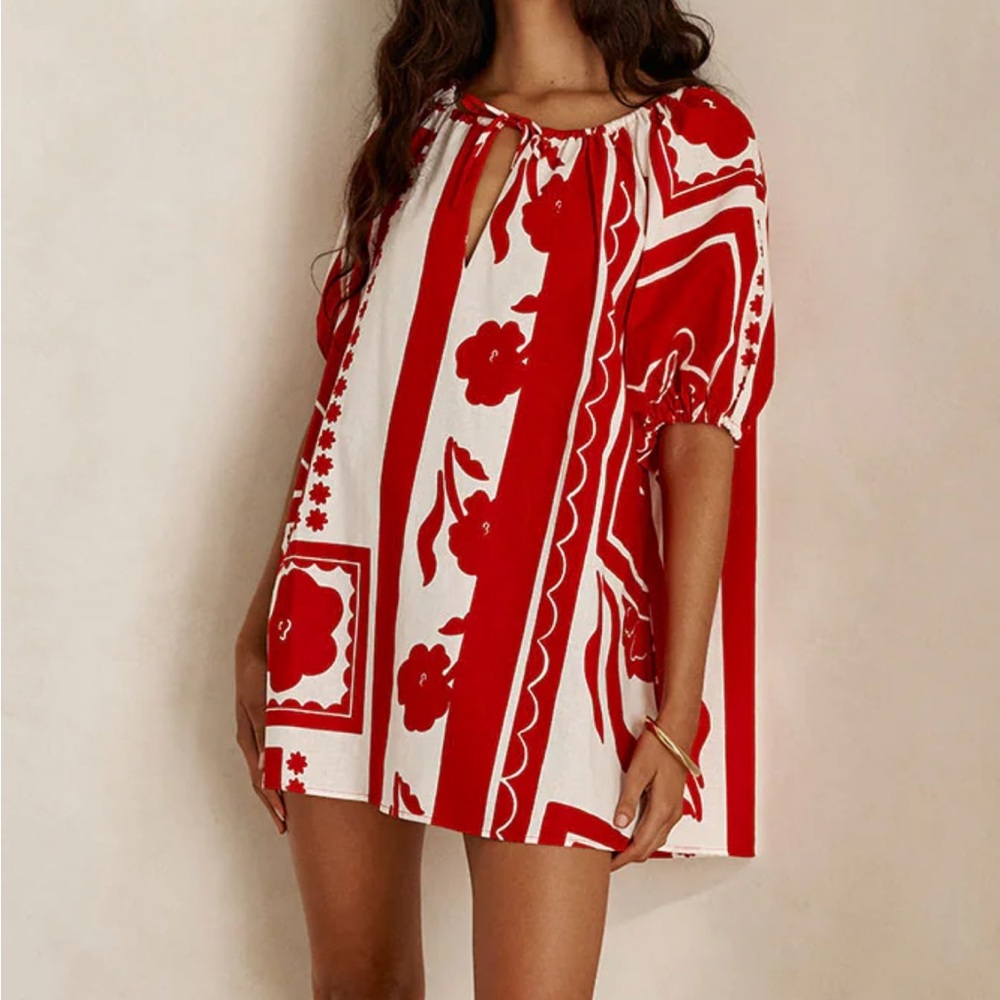 Sabo Skirt kit dress red voyage Red and White Mini Dress
